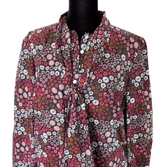 1901  Dress Midi Size Small Vintage Floral Print. Collar tie. Never worm - Picture 5 of 10
